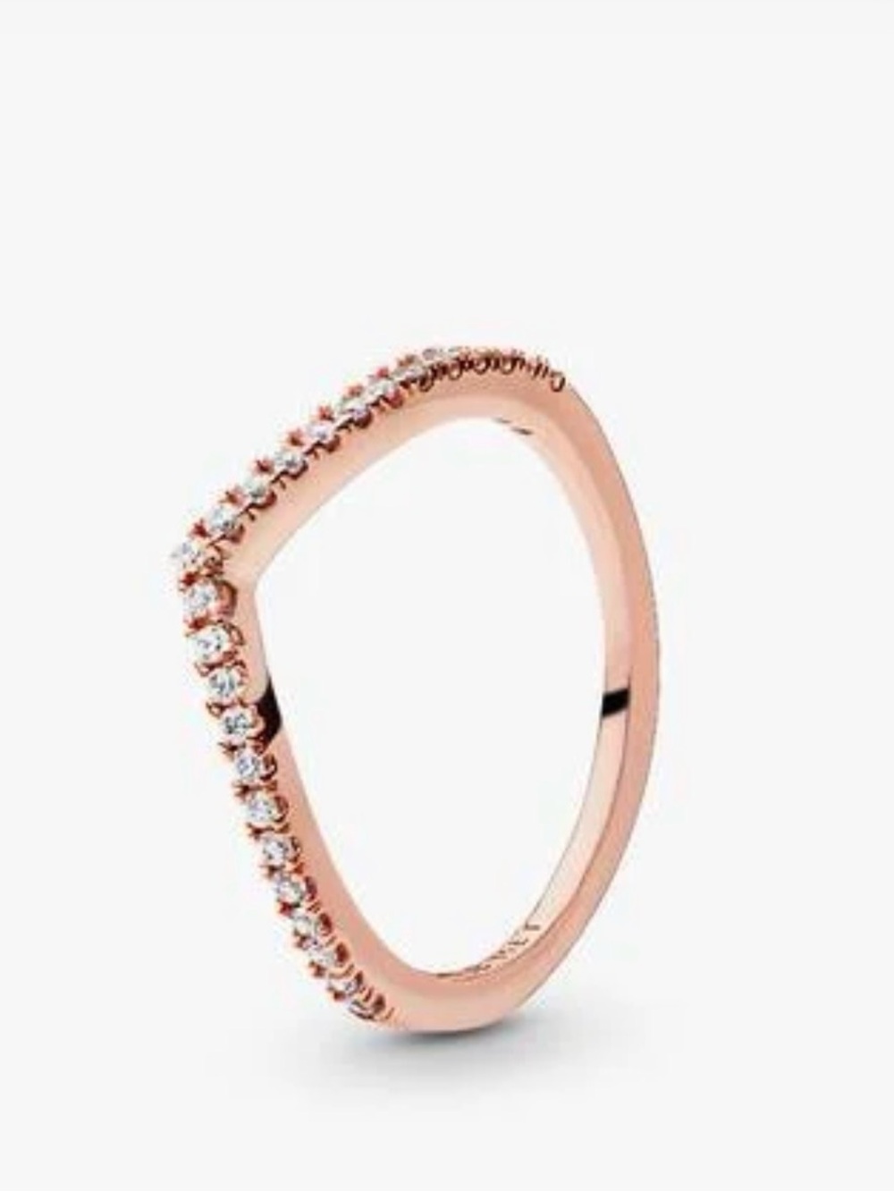 Pandora Rose Gold Pave V-Shape Ring
